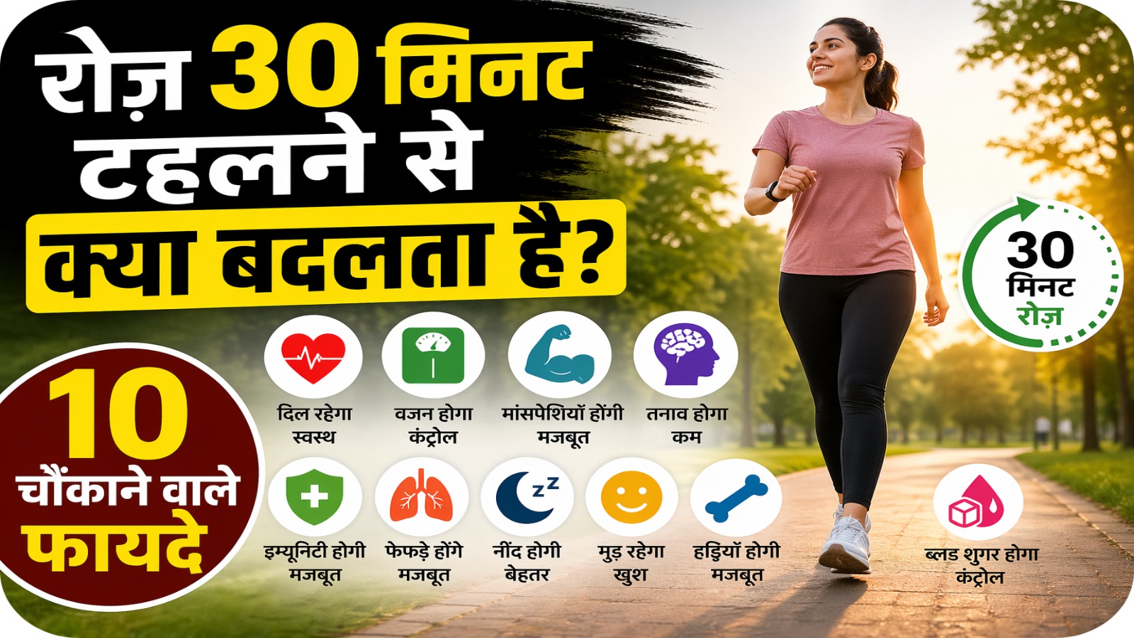 रोज़ 30 मिनट टहलने से क्या बदलता है? 10 चौंकाने वाले फायदे